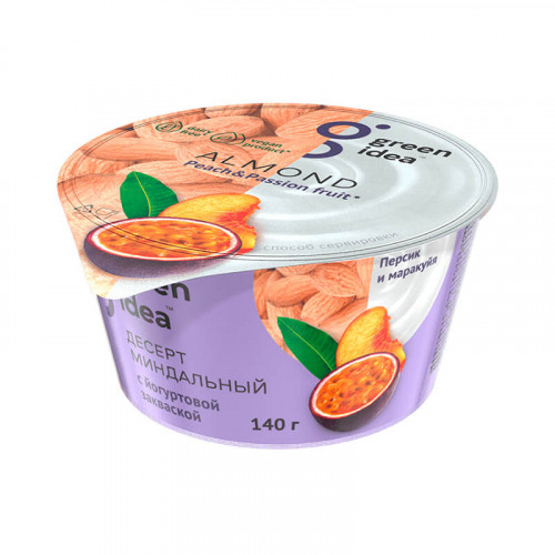 Миндальный йогурт с персиком и маракуйей