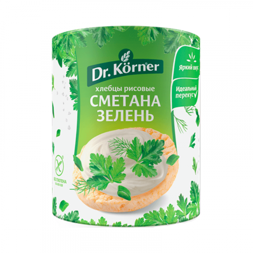 Хлебцы Dr. Korner рисовые со сметаной и зеленью